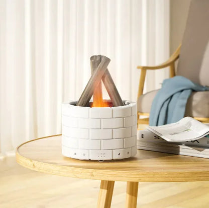 Chimenea Mística – Humidificador con Efecto Llama y Aromaterapia